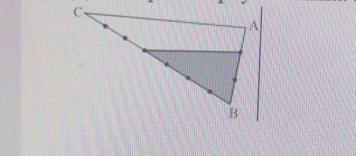 Две стороны треугольника ABC поделены на одинаковые отрезки. Какая часть фигуры закрашенна? ​