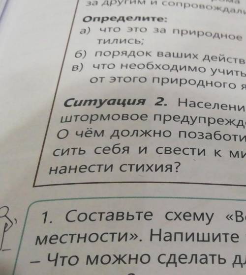 1. Составьте схему «Возможные катаклизмы в нашейместности». Напишите их список. Схема ​