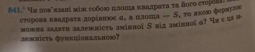 Связаны между собой площадь квадрата и его сторона? если сторона квадрата равна a, а площадь - S, то