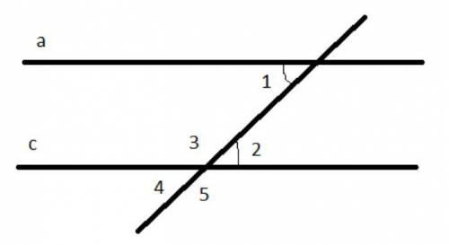 Прямые а и с параллельны. Угол 1=30 градусов. Найти углы 2, 3, 4 и 5