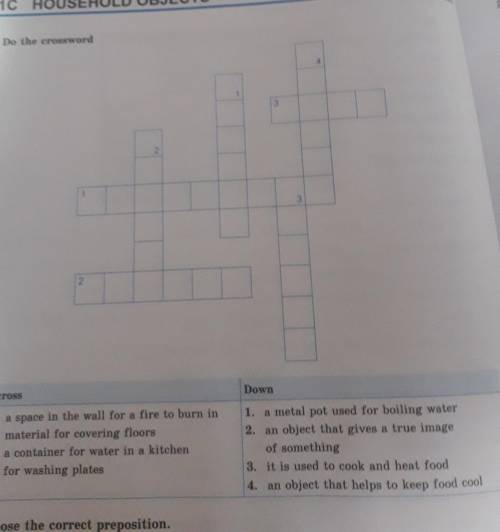 1. Do the crossword 3DownAcross1. a space in the wall for a fire to burn in2. material for covering