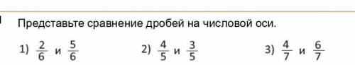 кто знает как это сделать?Представьте сравнение дробей на числовой оси