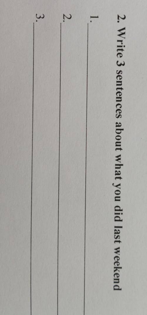 Write 3 sentences about what you did last weekend​