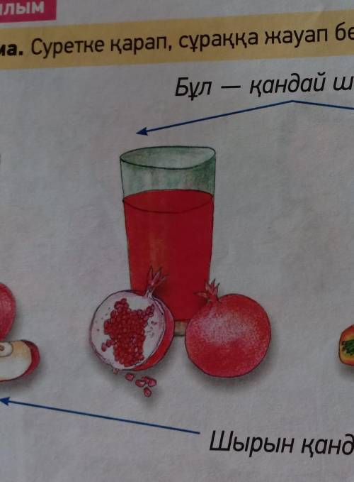 Суретке қарап, сұраққа жауап бер.Бұл – қандай шырын?Шырын қандай?​