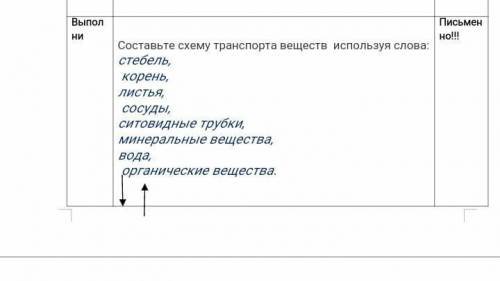 Составьте схему транспорта веществ используя слова: стебель, корень, листья, сосуды, ситовидные труб