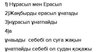 1) Сөйлеп тұрған адамдардың есімдерін анықта, 2) Жаңбырды кім ұнатады? Кім ұнатпайды?4, Радио тілшіс