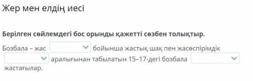 Берілген сөйлемдегі бос орынды қажетті сөзбен толықтыр. плс