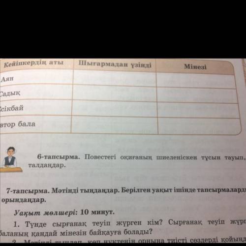 6-тапсырма.Повестегі оқиғаның шиелініскен тұсын тауып,талдаңдар тезірек