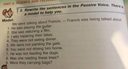 Rewrite in the Passive voice