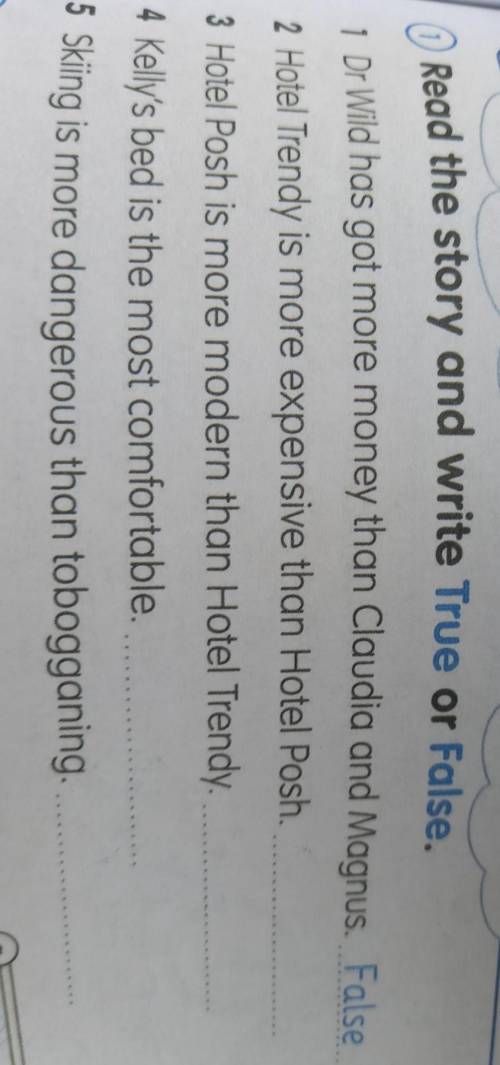 Read the story and write True or False. 1 Dr Wild has got more money than Claudia and Magnus. False2