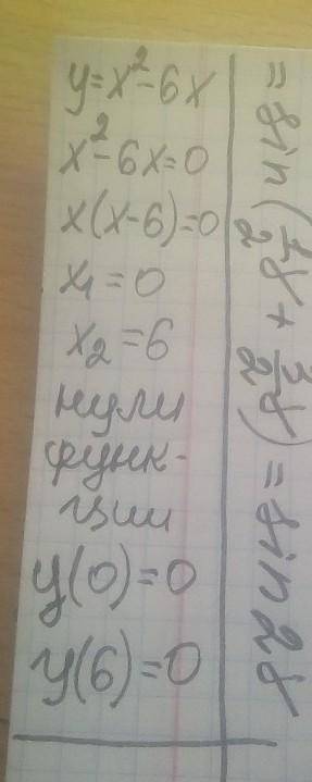 Найдите нули функции y=x2-6x​