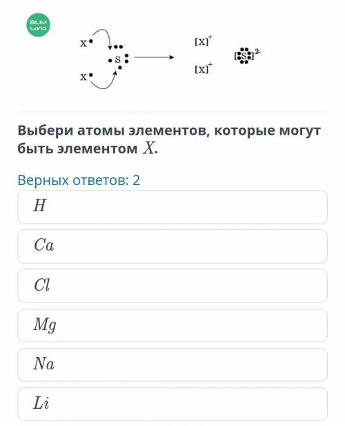 Элемент X может образовать ионную связь с атомом серы. Ниже изображен механизм образования сульфида,