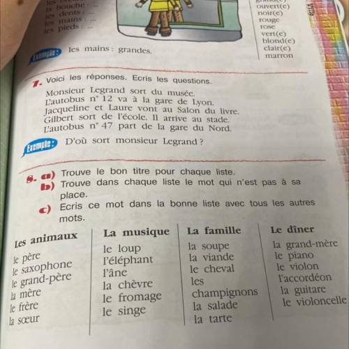 Les animaux le père le saxophone le grand-père la mère le frère la soeur Trouve le bon titre pour ch