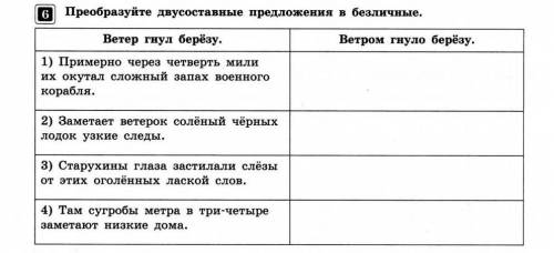 преобразуйте Двусоставные предложения в безличные ​