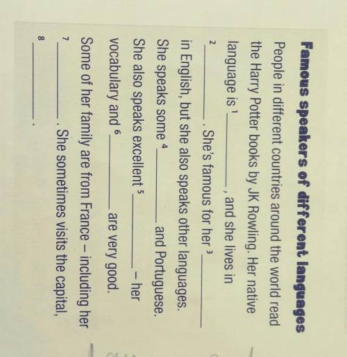 2 Famous speakers of differont languagesPeople in different countries around the world readthe Harry