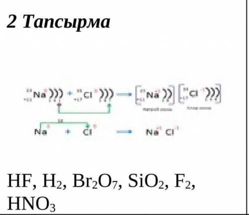 2 ТапсырмаHF, H2, Br2O7, SiO2, F2, HNO3