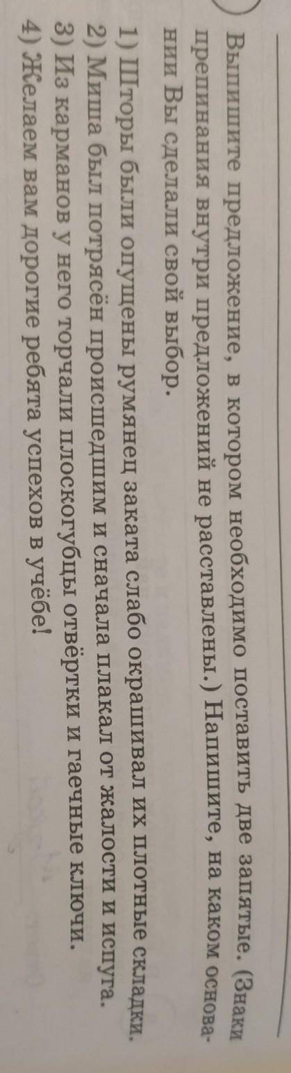 Выпишите предложение в котором необходимо поставить две запятые ​