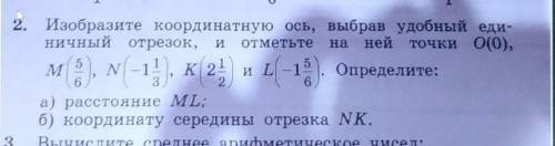 Изобразите координатную ось, выбрав удобный еди- ничный отрезок, и отметьте на ней точки О(0),M N K