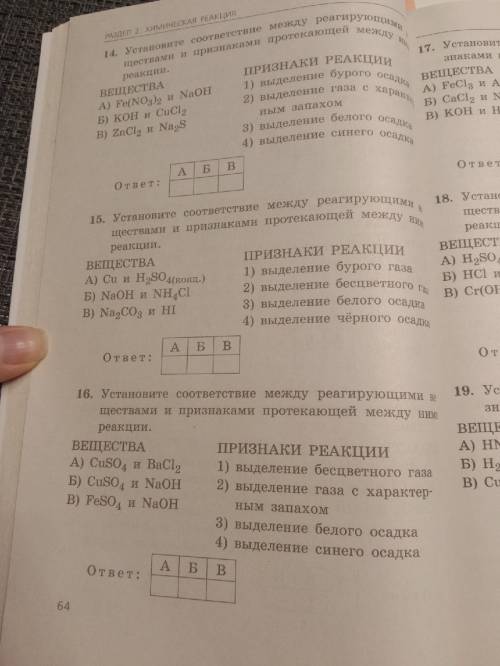 Установите соответствие между реагирующими веществами и признаком протекающей между ними реакции. Ес