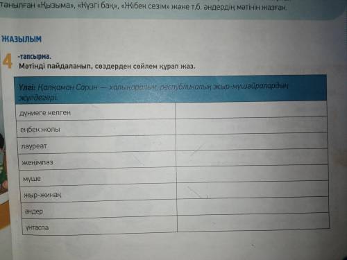 С этими словами нужно составить предлржение первые первые слова не нужны нужны только 4 последние