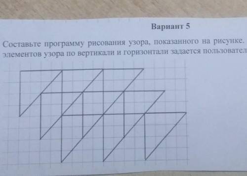 Составьте программу рисования узора, показанного на рисунке. Количество повторений элементов узора п