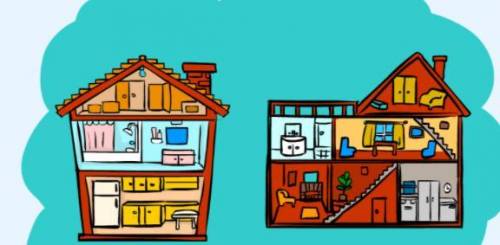 Look at the pictures. What rooms are there in these houses? What furniture can we see in these pictu