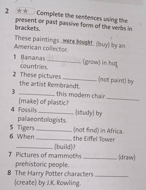 2. Complete the sentences using thepresent or past passive form of the verbs inbrackets.These painti