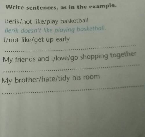 + wing form 6Write sentences, as in the example,1 Berik/not like/play basketballBerik doesn't like p