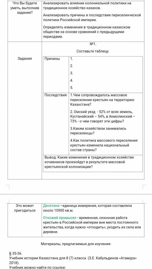 (7класс по истории Казахстана) Составьте таблицу.зделайте в тетраде плз​