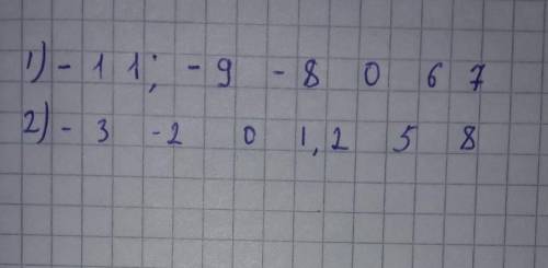 758. Запишите числа в порядке: а) возрастания; б) убы- ВАНИЯ:1) -8; 6; -9; (0); 7; -11;2) -3; 8; 0;