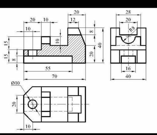 Как начертить деталь с видом сверху сбоку и спереди​ очень нужно