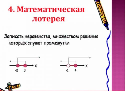 Записать неравенства, множеством решения которых служат промежуту