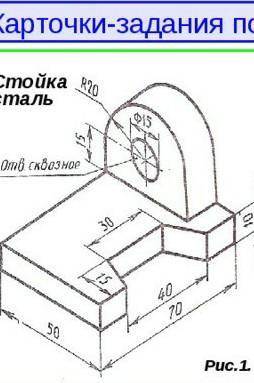 Стойка стальРис.1.По двум данным видам постройте третий вид детали. На чертеже нанесите размеры. .​