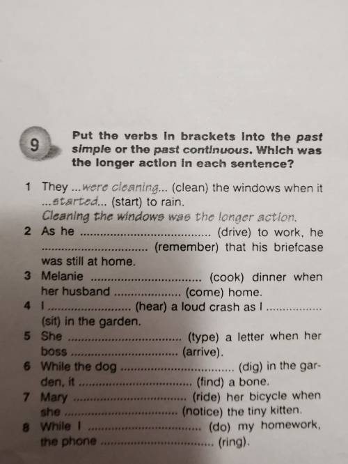 Put the verbs in brackets into the present simple or the past continuous. Which was the longer sente