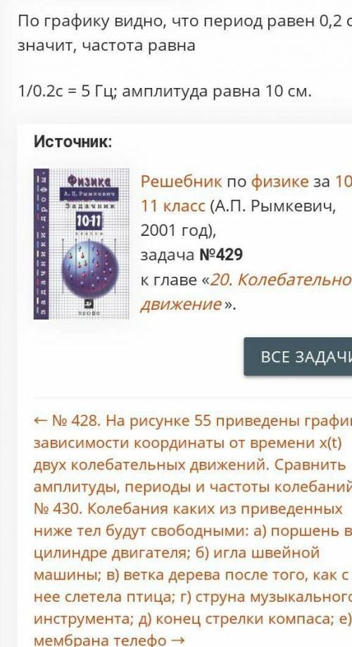 По графику , приведённому на рисунке , найти амплитуду , период и частоту колебаний.