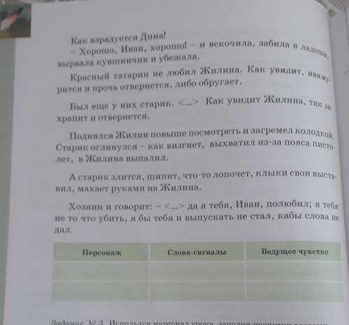 Дал.ПерсонажСлова-сигналиВедумее чувство​