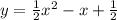 y = \frac{1}{2} x {}^{2} - x + \frac{1}{2}