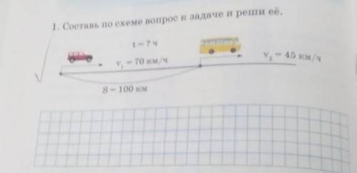 Tм од 1. Составь по схеме вопрос к задаче и реши ее,tvv, 46 км/чv - 70 км/ч8- 100 км буду сильно бло