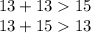 13 + 13 15 \\ 13 + 15 13