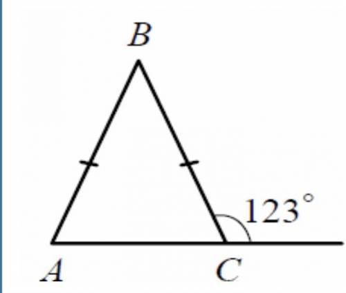 Найдите все углы треугольника АВС Критерии: применить свойство внешнего угла, равнобедренного треуго