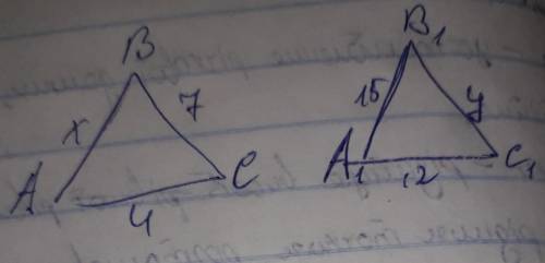 Трикутники АВС і А1В1С1 подібні . Знайдіть у​