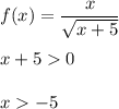 \displaystyle f(x)=\frac{x}{\sqrt{x+5}}\\\\x+50\\\\x-5