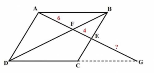 Как найти EG? AB // DC AD // BC AF=6 FE=4 EG=?