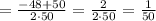 = \frac{-48 + 50}{2\cdot 50} = \frac{2}{2\cdot 50} = \frac{1}{50}