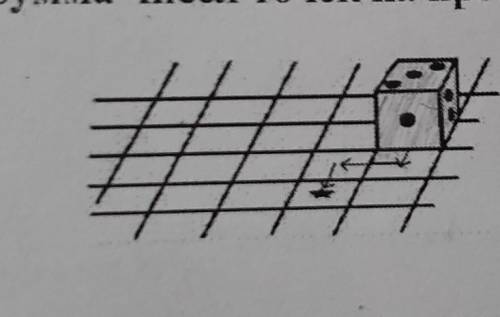 33. Кубик расположен на клетчатой бумаги как показано на рисунке. Кубик переворачивают через ребро п