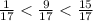 \frac{1}{17} < \frac{9}{17} < \frac{15}{17}