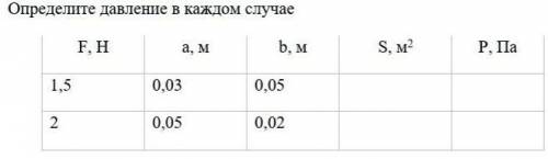 Определите давление в каждом случае. ПОМАГИТЕ ОТ