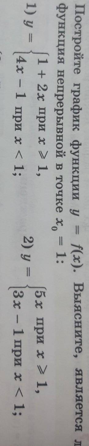Постройте график функции у = f(x). Выясните, является лифункция непрерывной в точке x0 = 1:​