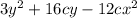 3y^{2} + 16cy-12cx^{2}