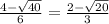 \frac{4-\sqrt{40} }{6} =\frac{2-\sqrt{20} }{3}